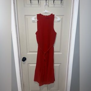 Cinch waist pleated dress